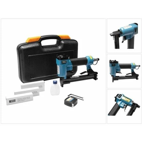 Güde KN 14 Agrafeuse à Air Comprimé IG 1/4" ( 40088 ) + 1800x Agrafes + Huile + Lunettes De Protection + Coffret 3 Güde KN 14 Agrafeuse à Air Comprimé IG 1/4" ( 40088 ) + 1800x Agrafes + Huile + Lunettes De Protection + Coffret