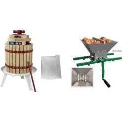Güde Fruit Press OP 12 - 12 Litres + Güde Fruit Mill OM 7 - 7 Litres - Acier Inoxydable