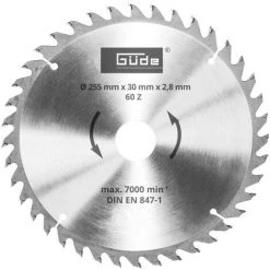 Güde Lame De Scie à Bois HM 255x30 - 60 Dents